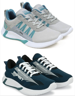 Free Kicks Combo Of 2 Shoes FK-447 & FK-566 Sneakers For Men(Blue , 6)