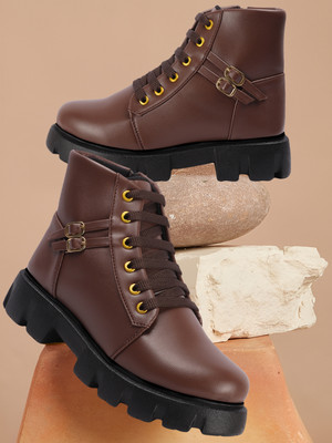 STEPIZIA Boots For Women(Brown , 7)