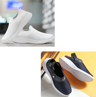 Face Stylish Sports Shoes for Men – Ideal for Running, Gym & Training Sneakers For Men(White, Navy , 7)