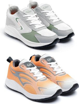 Face Men’s Sports Running Shoes – Lightweight, Breathable & Comfortable Running Shoes For Men(Green, Orange , 10)