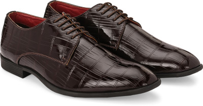 House of Pataudi Men Brown Faux Leather Formal Slip On Loafers Derby For Men(Brown , 6)