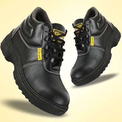 Elecant Safety Shoes with PVC Sole and Steel Toe Protection For Men(Black , 8)