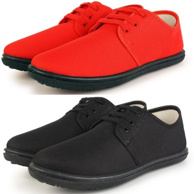 KANEGGYE Casuals For Men(Black, Red , 10)