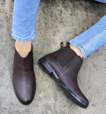 BRANDIGO Versatile Style: Ideal for casual, formal, and party wear occasions. Boots For Men(Brown , 6)