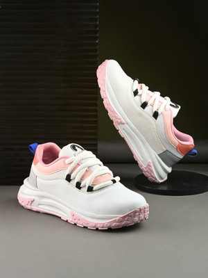 Rising Wolf Lightweight Comfort Extra Soft Summer Trendy Premium Stylish Party Sneakers For Women(Pink , 8)
