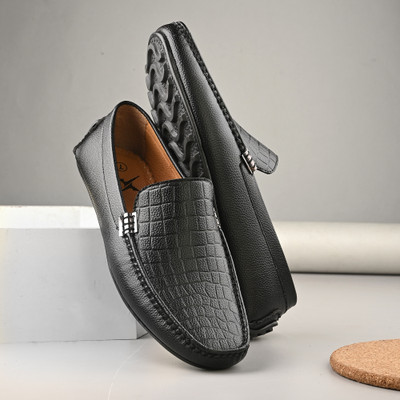 Kraasa Loafers For Men(Black , 8)