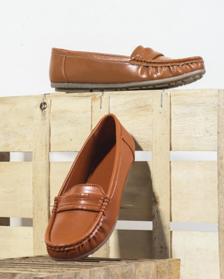 TRYME Loafers For Women(Brown , 7)
