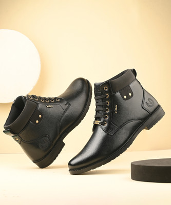Vellinto Vellinto DELIGHT Casual Boots For Men ll Synthetic Leather Boots Casuals For Men(Black , 10)