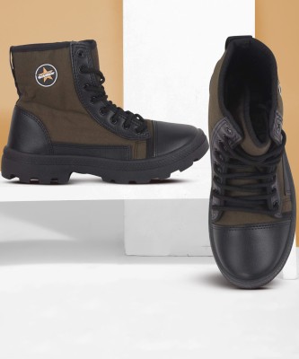 GOLDSTAR Boots For Men(Olive, Black)