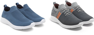 Face Stylish Sports Shoes for Men – Ideal for Running, Gym & Training Sneakers For Men(Blue, Grey , 10)