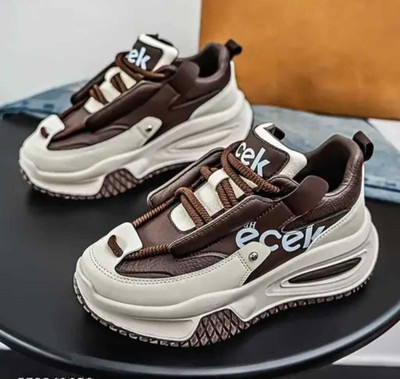 UMBERON Men's Chunky Sneaker Casual Sport Shoe Walking Shoes For Men Sneakers For Men(Brown , 8)