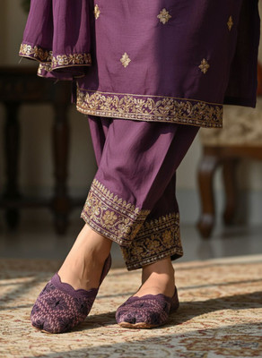 AIRPARK Women’s Stylish Onion Slip-On Casual Shoes Bellies For Women(Purple , 5)