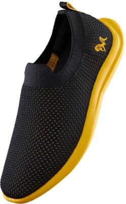 Neeman's Spotlight Slip-ons Casual Shoes For Men | Premium & Lightweight Slip On Sneakers For Men(Black, Yellow)