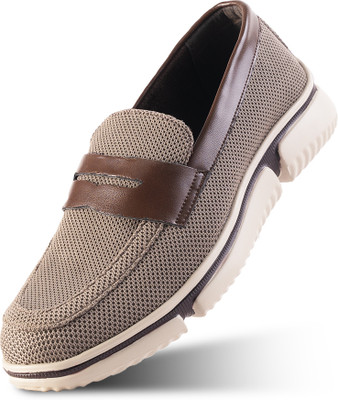 MONKSTORY Monkstory Gravity Mesh Slip-Ons – Taupe Beige & Brown Slip On Sneakers For Men(Brown, Beige , 7)