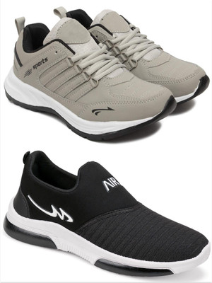 Free Kicks Combo Of 2 Shoes FK-Freesole & FK-Mexico Sneakers For Men(Black , 6)