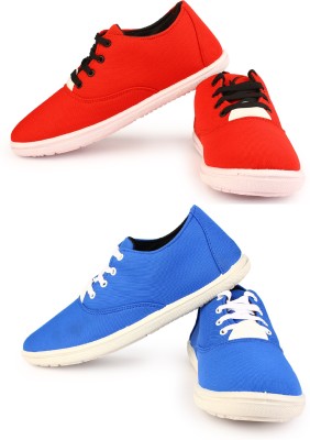 KANEGGYE Sneakers For Men(Red, Dark Blue)