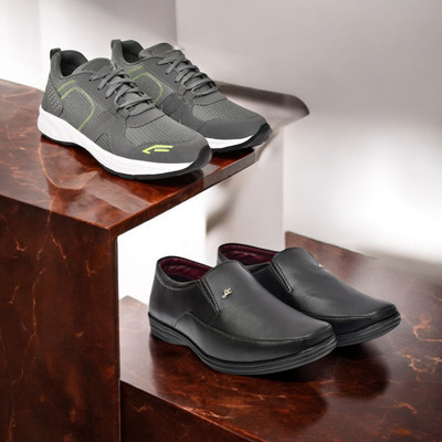 KRITON Trendy & Durable Men’s Boots – Perfect for Everyday Wear Boots For Men(Grey, Black , 6)