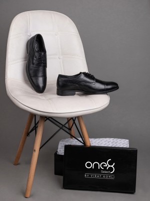 one8 by Virat Kohli Men's Premium Leather Lace-up Formal Shoes Derby For Men(Black)