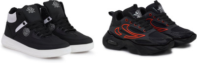 DARTKICK Versatile Casual Shoes for Men – Smart, Sleek & Comfortable Casuals For Men(Black, Black, Orange , 6)