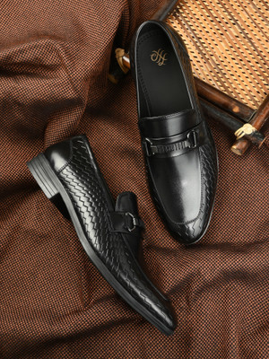 House of Pataudi Synthetic Leather Slip-On Slip On For Men(Black , 7)