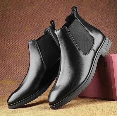 RAVDI Boots For Men(Black , 8)