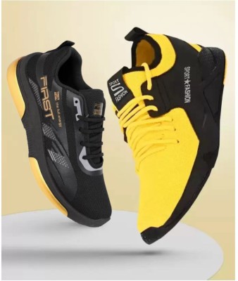 HOTSTYLE Combo Pack Of 2 Running Shoes For Men(Yellow, Gold , 9)