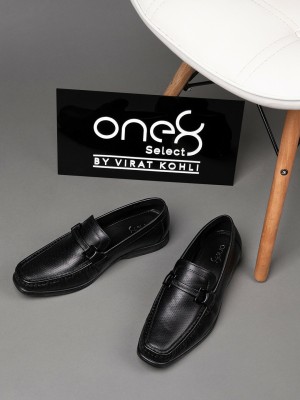 one8 by Virat Kohli Men Leather Office/Smart Casuals/Evening Slip-on Formal Loafers Slip On For Men(Black)