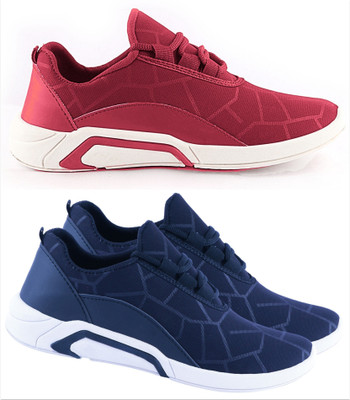 Free Kicks Combo Of 2 Shoes FK-Lysha & FK-Lysha Sneakers For Men(Blue , 9)
