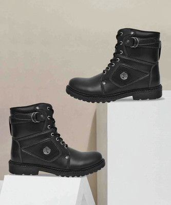 STREETLOOK FIGHTER BOOTS LACE UP FOR MEN'S & BOY'S Boots For Men(Black , 8)