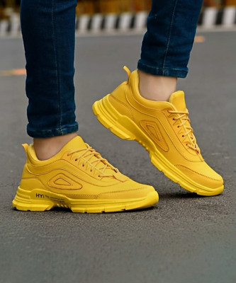 Xtoon New Collection Pair of Stylish Shoe Sneakers For Men(Yellow , 8)