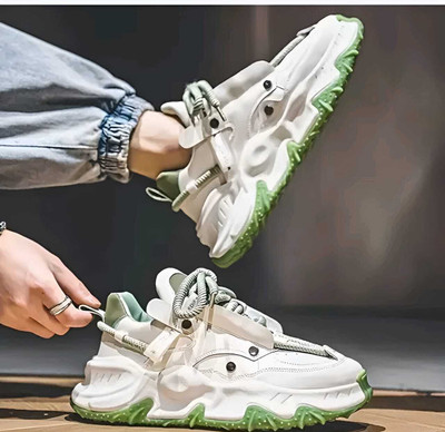 Posewalk Trending Stylish Casual Shoes For Mans Sneakers For Men(Green , 9)