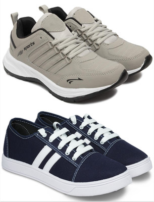 Free Kicks Combo Of 2 Shoes FK-Freesole & FK-Camp Sneakers For Men(Blue , 7)