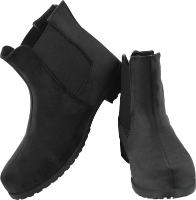 US Trend Women Synthetic Shoe Boots For Women(Black , 4)