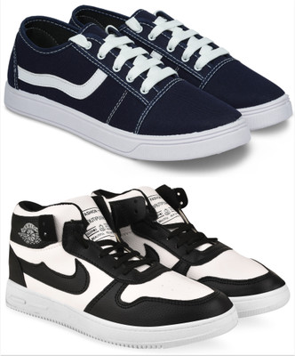 Free Kicks Combo Of 2 Shoes FK-& FK-J-311 Sneakers For Men(Black , 10)