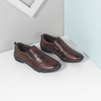 MOCHI Slip On Sneakers For Men(Brown , 8)