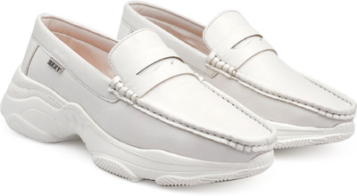 YUVRATO BAXI Men's New White Synthetic Material Casual Loafer And Mocasion Slip-On shoes. Loafers For Men(White , 6)