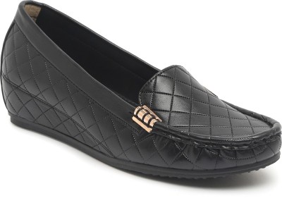 flat n heels Loafers For Women(Black)