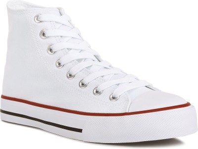 London Rag White High Top Basketball Canvas Sneakers High Tops For Men(White , 6)