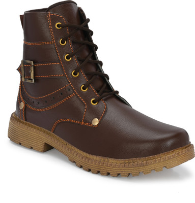 HUNDO P Boots For Men(Brown , 7)