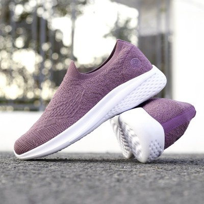 bacca bucci WALKER Slip On Sneakers Walking Shoes Comfortable Breathable Mesh Sports Shoes Training & Gym Shoes For Women(Purple , 4)