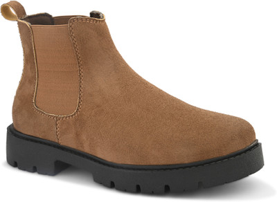 Roadster Classic Chelsea Boots for Men | Stylish Suede Finish & All-Day Comfort Boots For Women(Beige , 4)