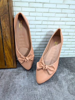 KNOKAP Slip-On Comfortable Casual Ballerinas | Soft Cushioned Footbed | Anti-Skid Sole Bellies For Women(Pink, Orange , 7)