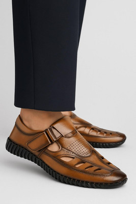ASTEROID Men Sandals(Tan , 9)