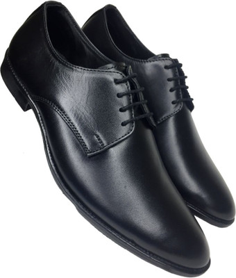 KOXA Black 7 - Leather Formals for Men Lace Up For Men(Black , 7)