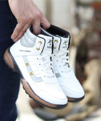 Zixer Trending Casual Shoe For Men/Outdoor Funky Casual Shoe/High Top Casual Sneaker Sneakers For Men(White , 9)