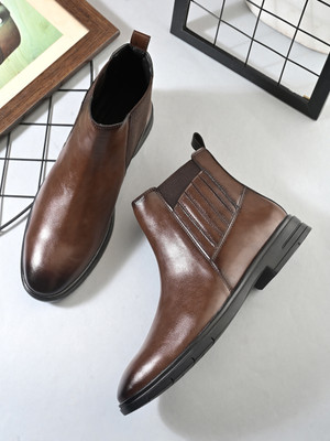 Roadster SS26 Men's Chelsea Chain Boots Boots For Men(Brown , 7)