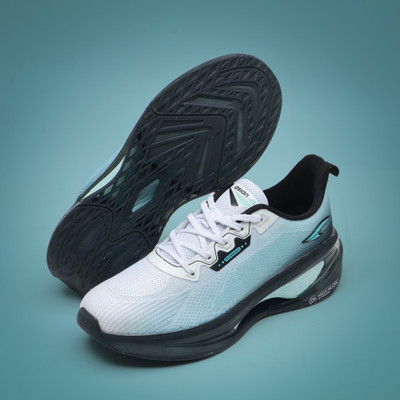 asian Navigator-01 Men's Running Shoes | Mega Pillow Arch Support Sole for Sports Training & Gym Shoes For Men(Off White, Black , 7)