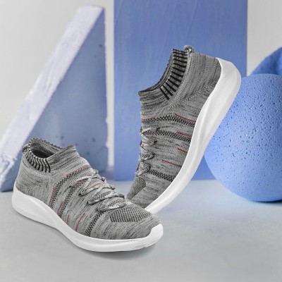 Elevarse Light Weight Trendy Eva Sports Shoe Walking Shoes For Men(Grey, Black, Red)