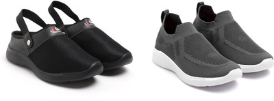 Face Stylish Sports Shoes for Men – Ideal for Running, Gym & Training Sneakers For Men(Black, Grey , 6)
