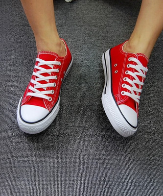 FTZ Canvas Sneakers for Walking,Running, Gymwear, Daily Use Sneakers For Women(Red , 3)